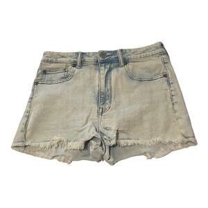 American Eagle Womens Denim Jean Shorts Size 6 Super Hi-Rise Shortie Raw Hem